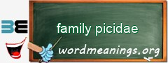 WordMeaning blackboard for family picidae